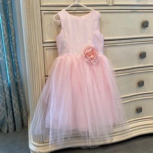 Pippa & Julie Pink dress size 6.  Button back close and bow on back.